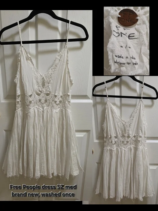 Free People Ivory Crochet Mini Dress - Picture 9 of 9